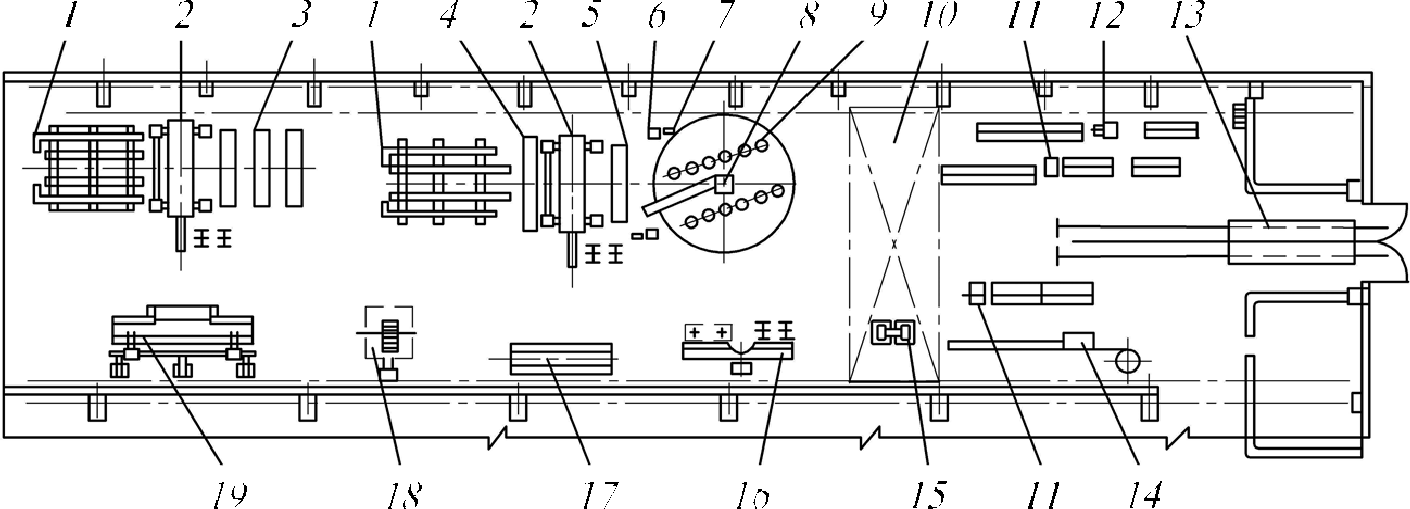 Схема компоновки оборудования арматурного цеха завода ЖБИ