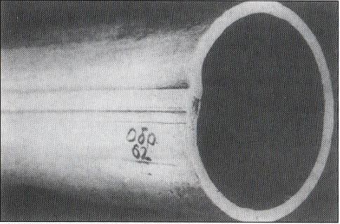 Дефекты труб - Ус на наружной поверхности трубы