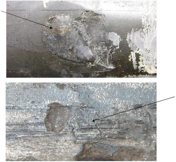 Дефекты поверхности металла труб - вкатные металлические частицы