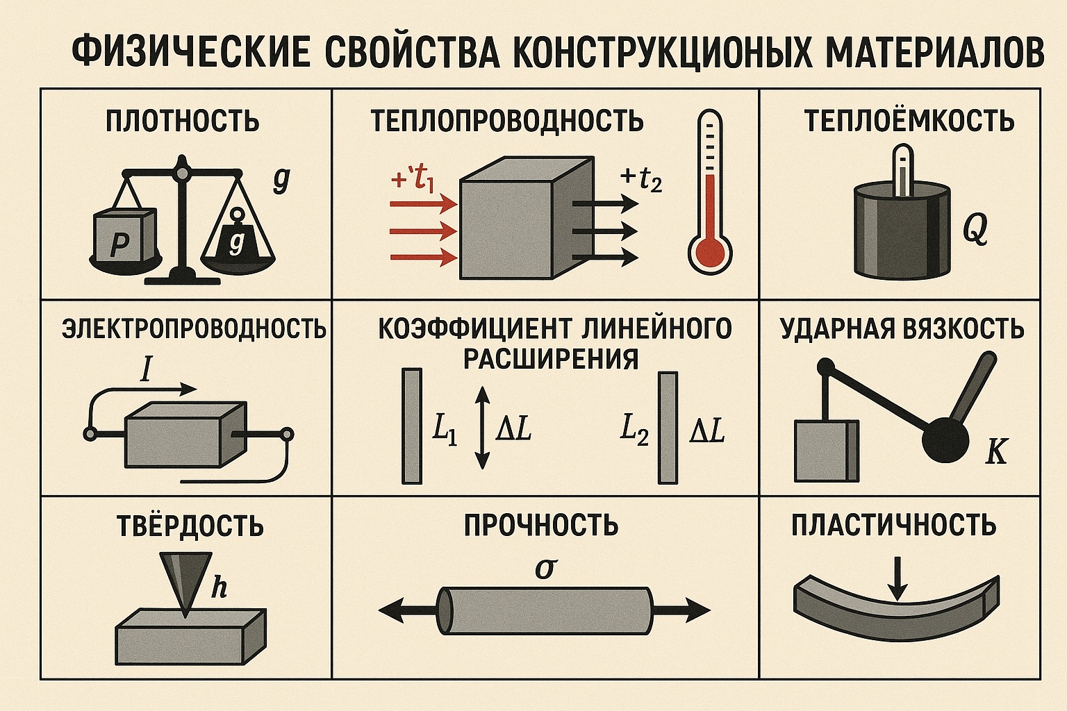 физические свойства конструкционных материалов