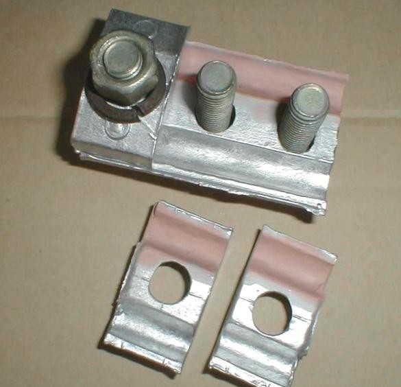 Медные покрытия на алюминиевых зажимах-соединителях для ЛЭП 