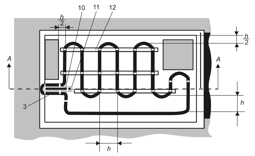 Схема укладки одножильного нагревательного кабеля