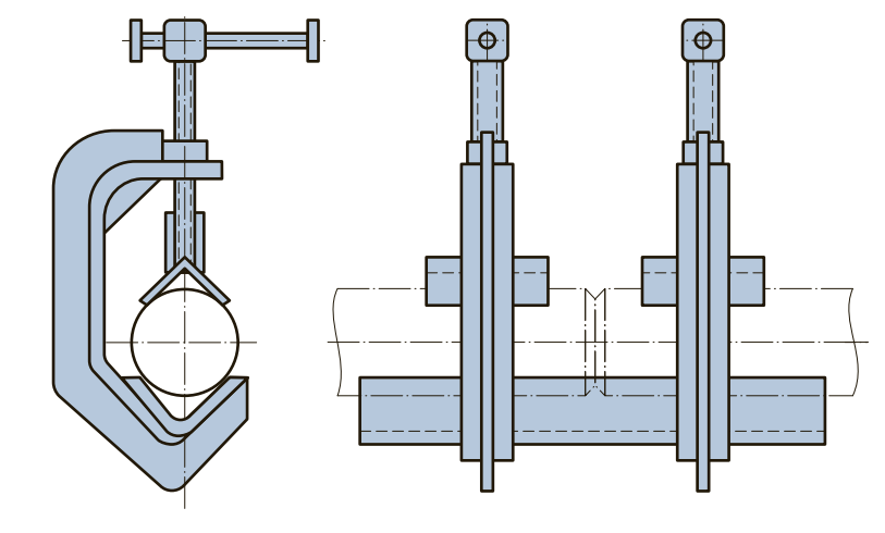 Струбцинный центратор для труб диаметром 60 … 100 мм