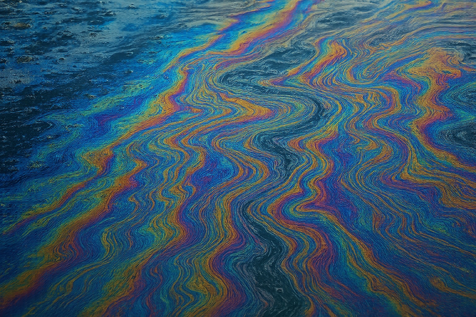 масляная пленка на поверхности воды