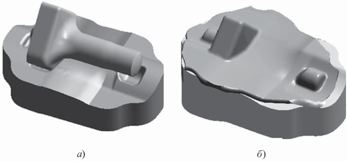 этапы повторного компьютерного моделирования процесса штамповки откорректированной промежуточной заготовки в молотовом штампе