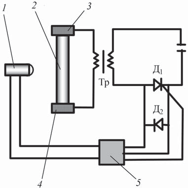 Схема электроконтактной установки с тиристорным управлением