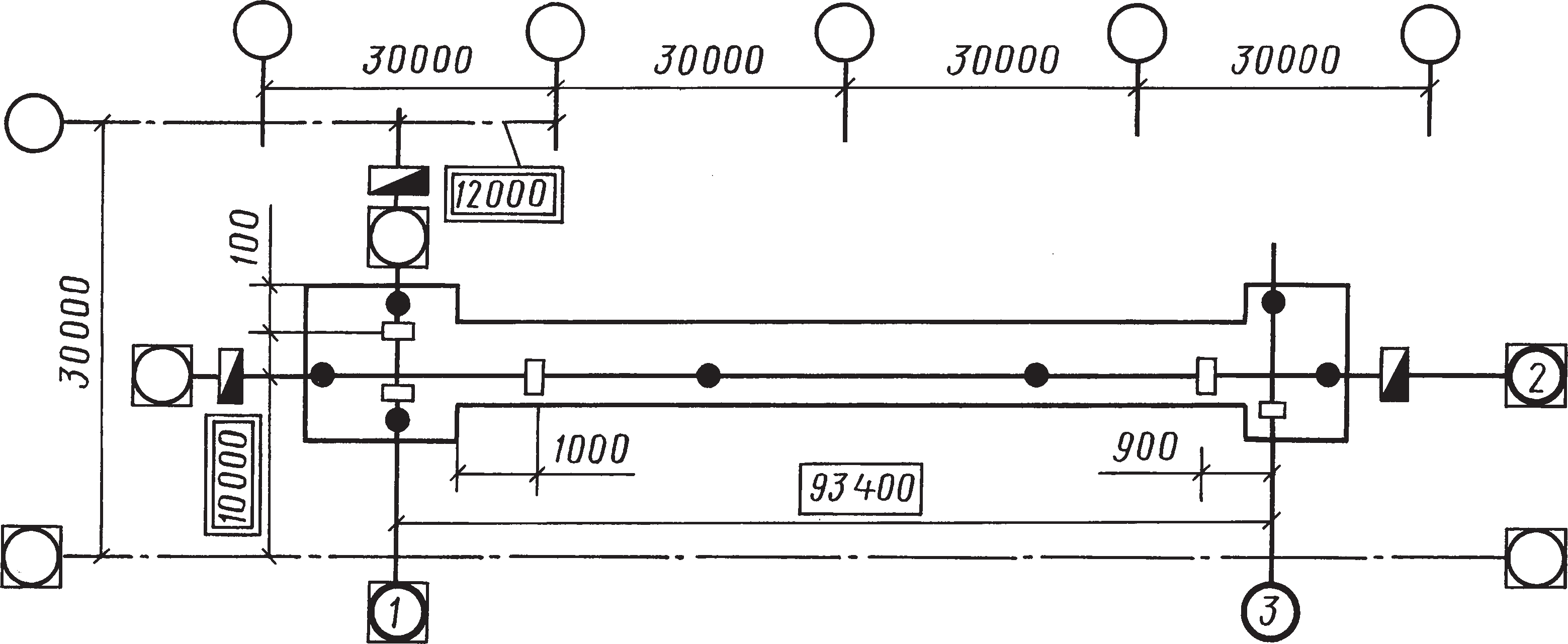Схема геодезической основы монтажа агломерационной машины