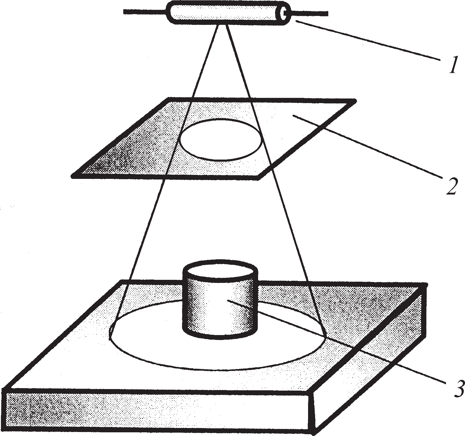 Схема контроля детали посредством люминескопа