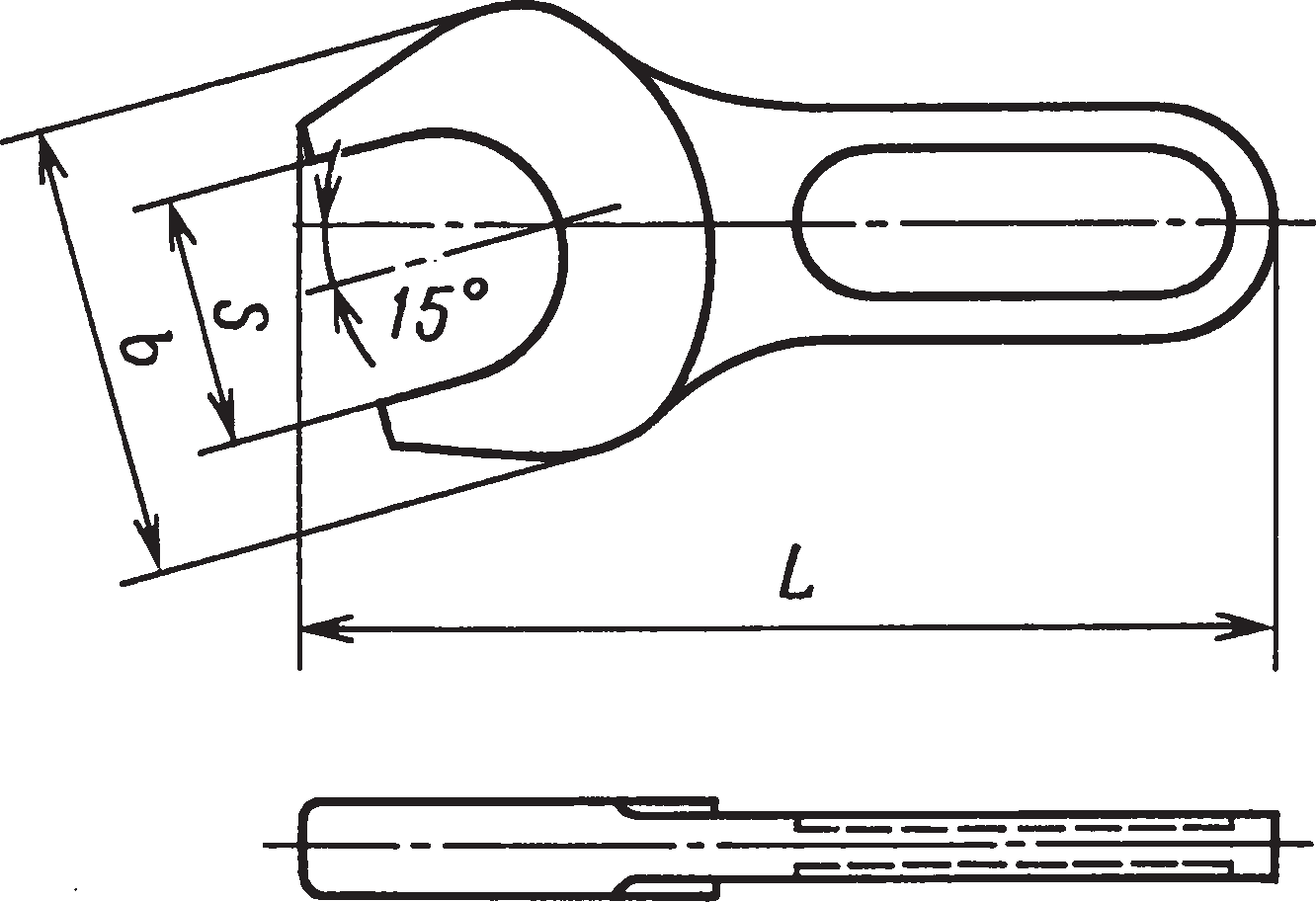 Гаечные ключи с открытым зевом односторонние укороченные (ГОСТ 3108–71)