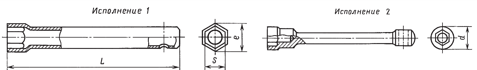 Гаечные торцовые ключи с внутренним шестигранником односторонние (ГОСТ 25787–83)