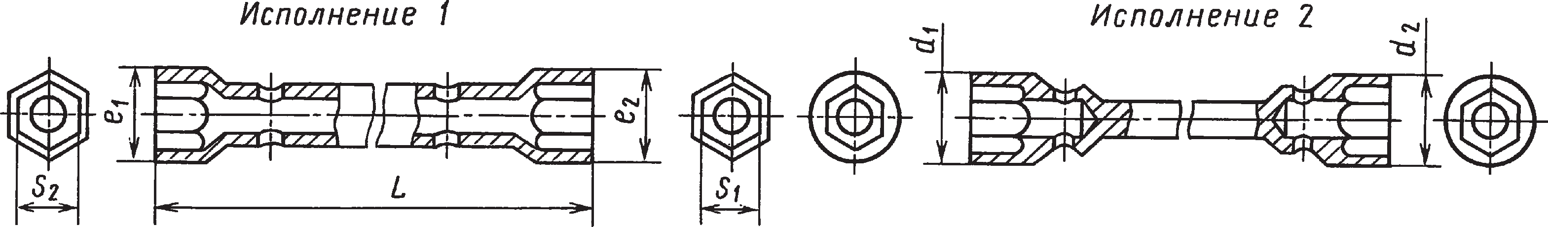 Гаечные торцовые ключи с внутренним шестигранником двусторонние (ГОСТ 25789–83)