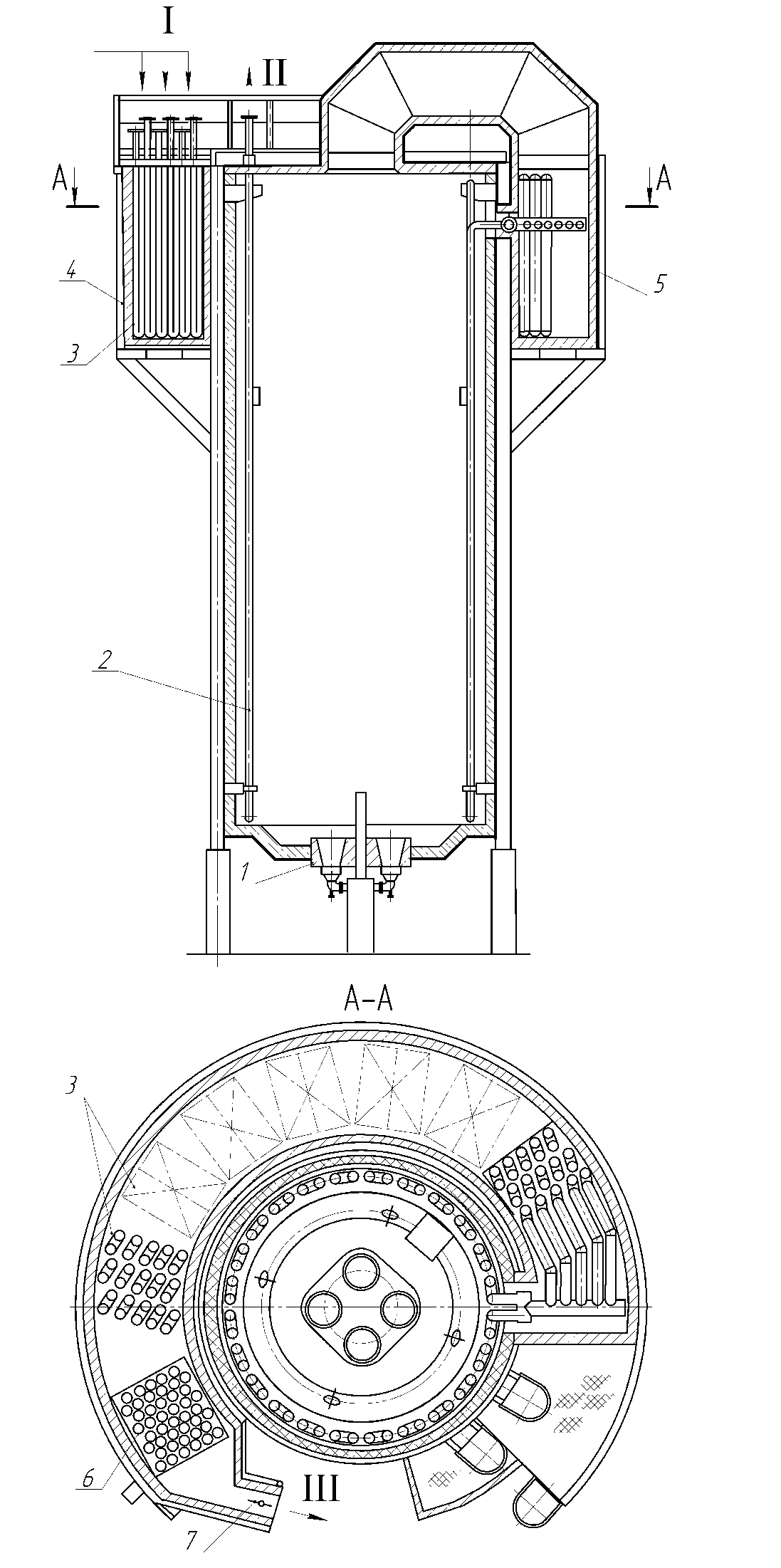 Конструкция цилиндрической печи типа КС 