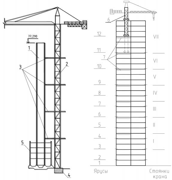 Схема монтажа высотного здания