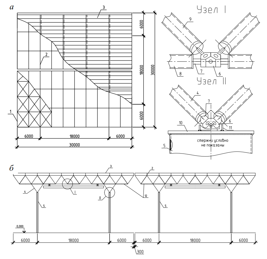 Схема структурного покрытия типа «Кисловодск»