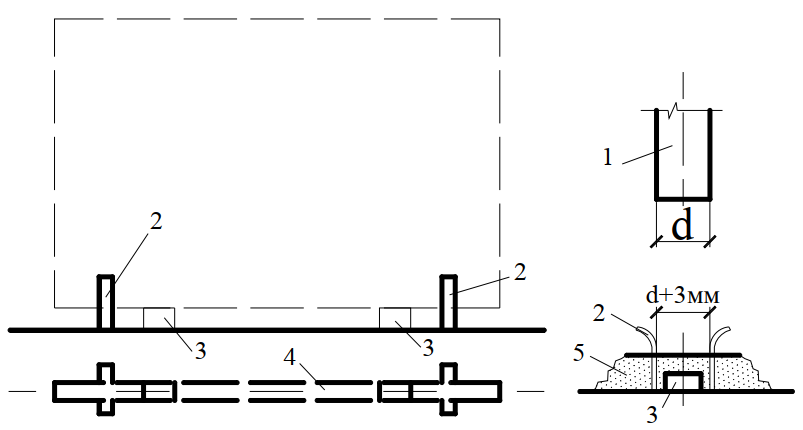 Схема установки внутренних стеновых панелей с применением фиксатора-ловителя 