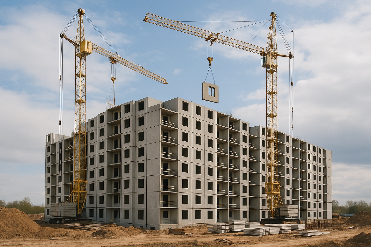 Строительство крупнопанельного здания