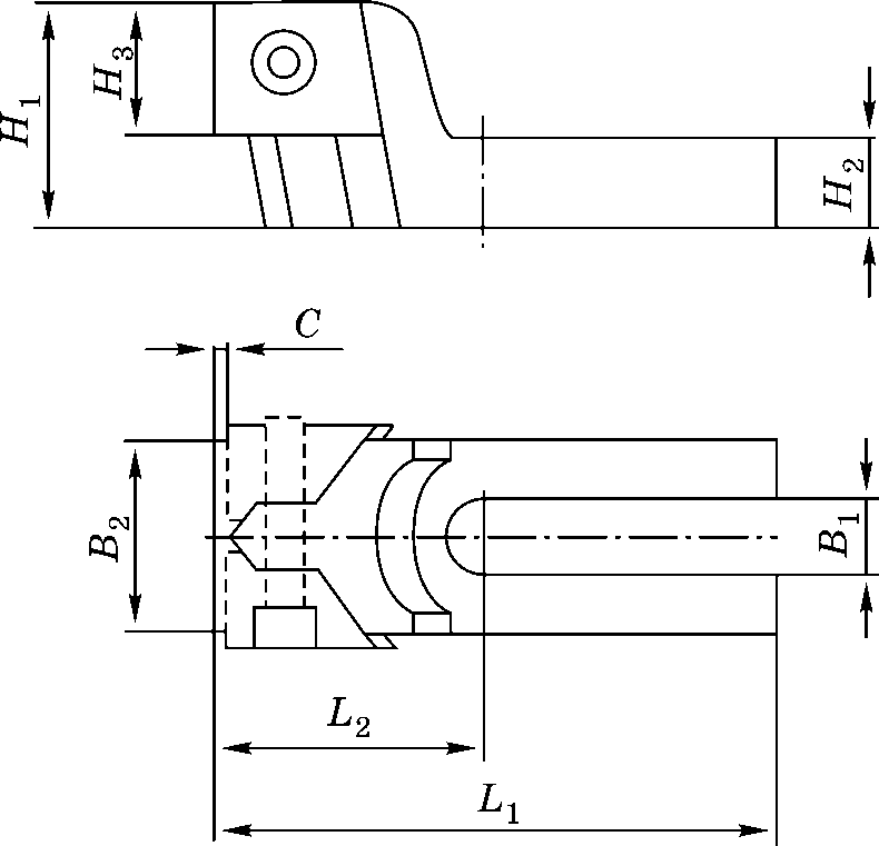 схема бокового зажима для деталей высотой 50–70 мм