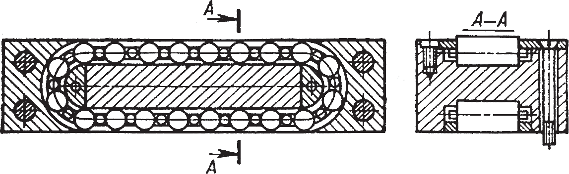 Унифицированный узел с циркуляцией роликов (танкетка)