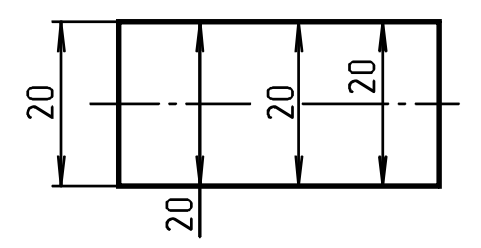 размерное число слева от размерной линии