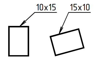 Размеры элемента детали или отверстия прямоугольного сечения 