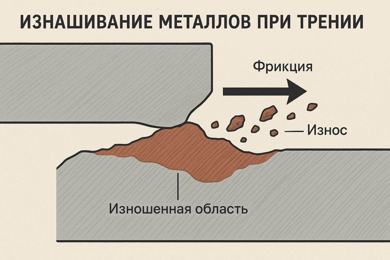 Процессы изнашивания в поверхностных слоях металлических тел